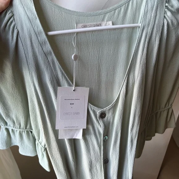 COPY - NWT Christy Dawn Lennon Midi Button Down Dress In Seafoam Green S…